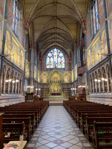 Keble College main chapel interior by William Butterfield, 1876. Photo Victoria Young