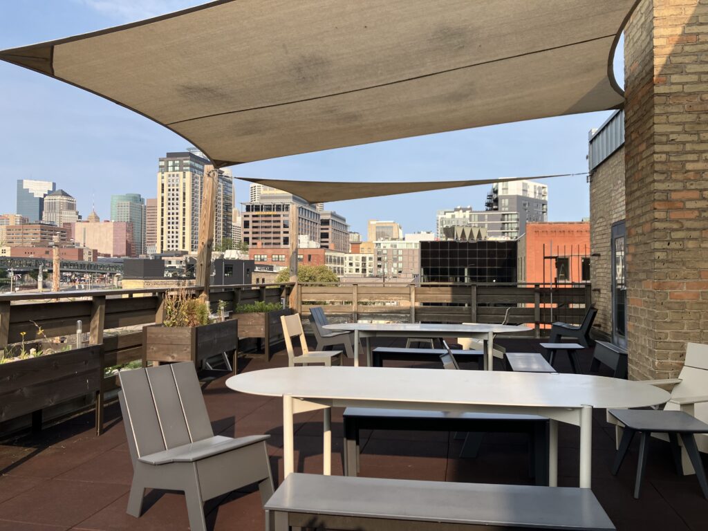 Rooftop terrace, Open Book. Photo Rolf Anderson